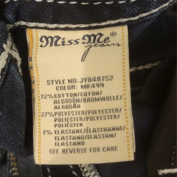 MISS ME Colorful Embellished Skinny Jeans Womens 27 Rhinestone Thick Stitch Y2K - Picture 8 of 15